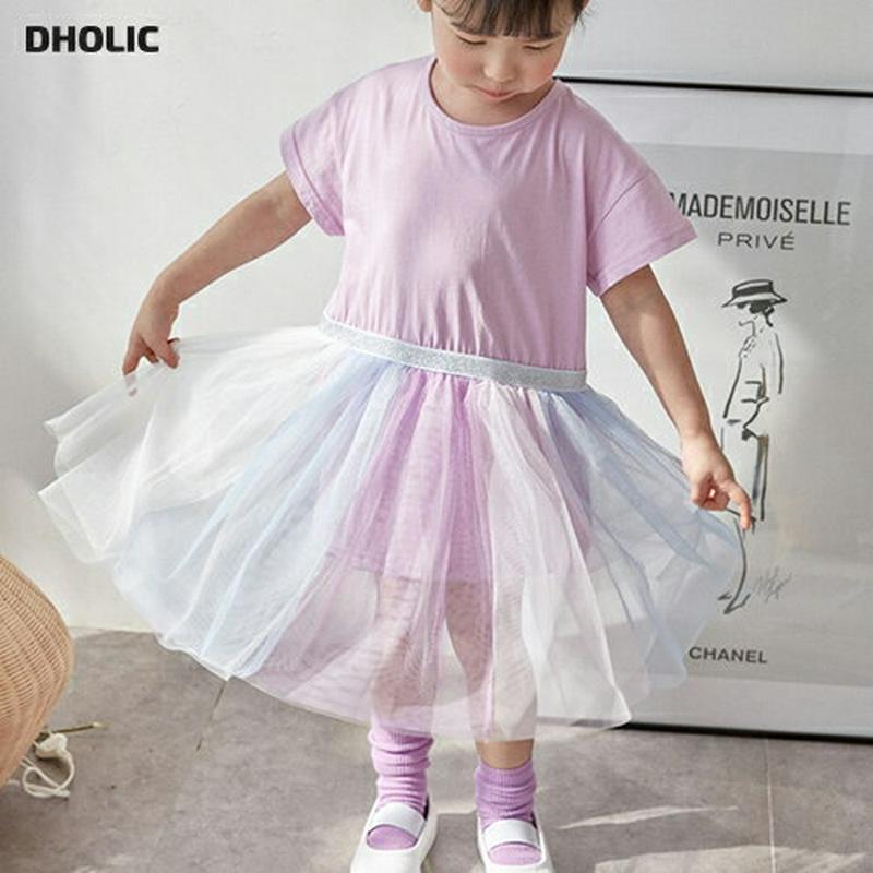 【新作10%OFF】配色チュールワンピース u02903 キッズ 【3~8才】【ops】【韓国 ファッション ワンピース ロング