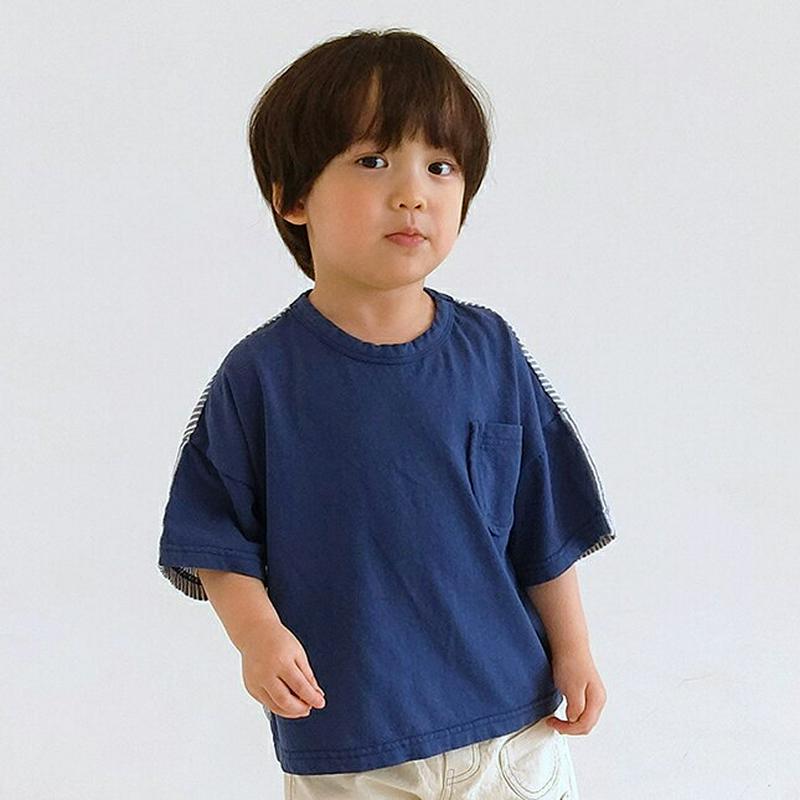 【新作10%OFF】バックストライプパターンTシャツ・u02928 キッズ【3~8才】【tops】【トップス Tシャツ 半袖 ハ
