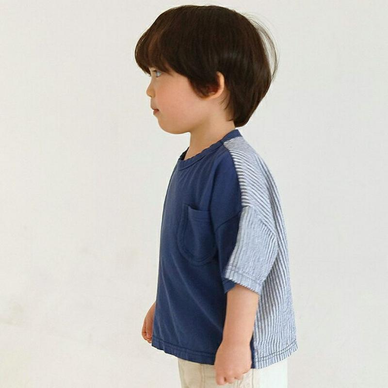 【新作10%OFF】バックストライプパターンTシャツ・u02928 キッズ【3~8才】【tops】【トップス Tシャツ 半袖 ハ