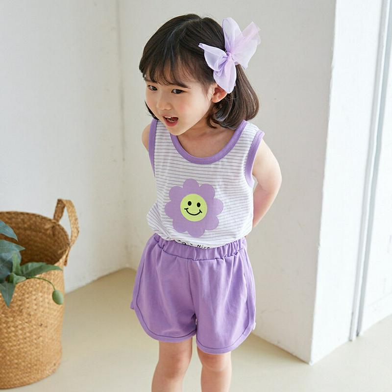 【新作10%OFF】フラワータンクトップ&パンツSET・u02923 キッズ【3~8才】【set】【set　セット トップス タ