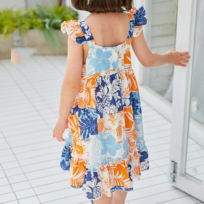 【新作10%OFF】フローラルパッチワークワンピース u02913 キッズ 【3~8才】【ops】【韓国 ファッション ワンピー