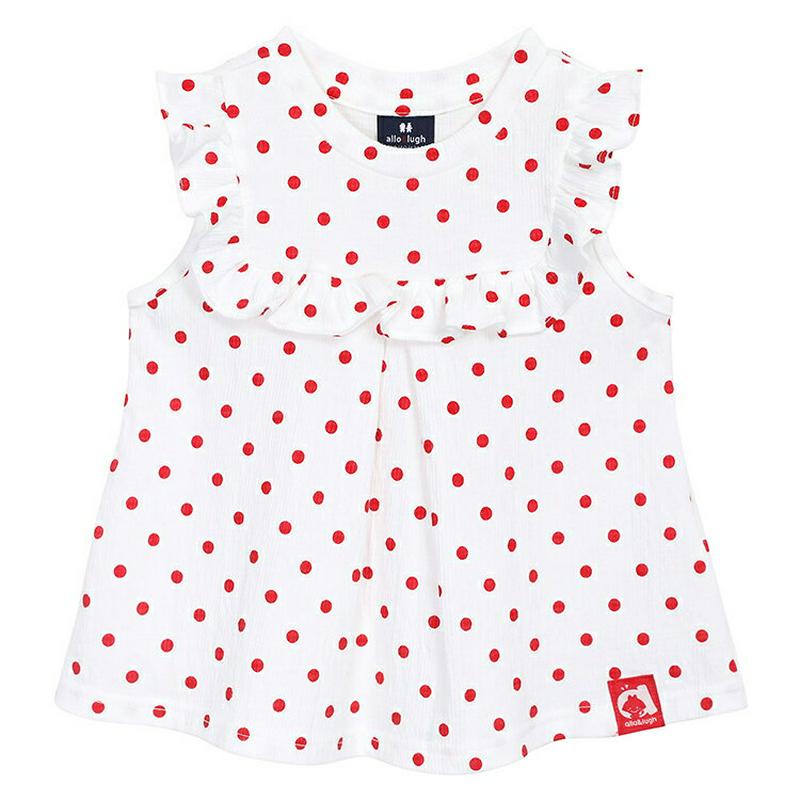 【新作10%OFF】フリルドットパターンスリーブレス・p003088 キッズ【3~8才】【tops】【トップス スリーブレス ノ