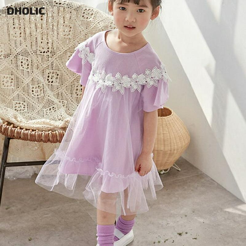 【新作10%OFF】フラワーレースチュールポイントワンピース u02897 キッズ 【3~8才】【ops】【韓国 ファッション 