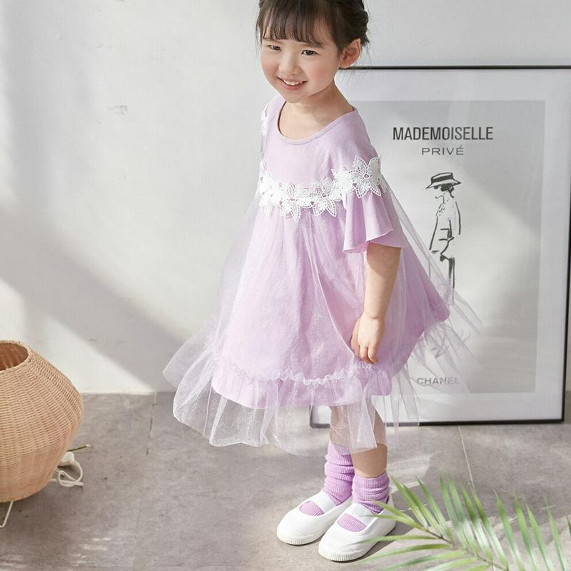 【新作10%OFF】フラワーレースチュールポイントワンピース u02897 キッズ 【3~8才】【ops】【韓国 ファッション 