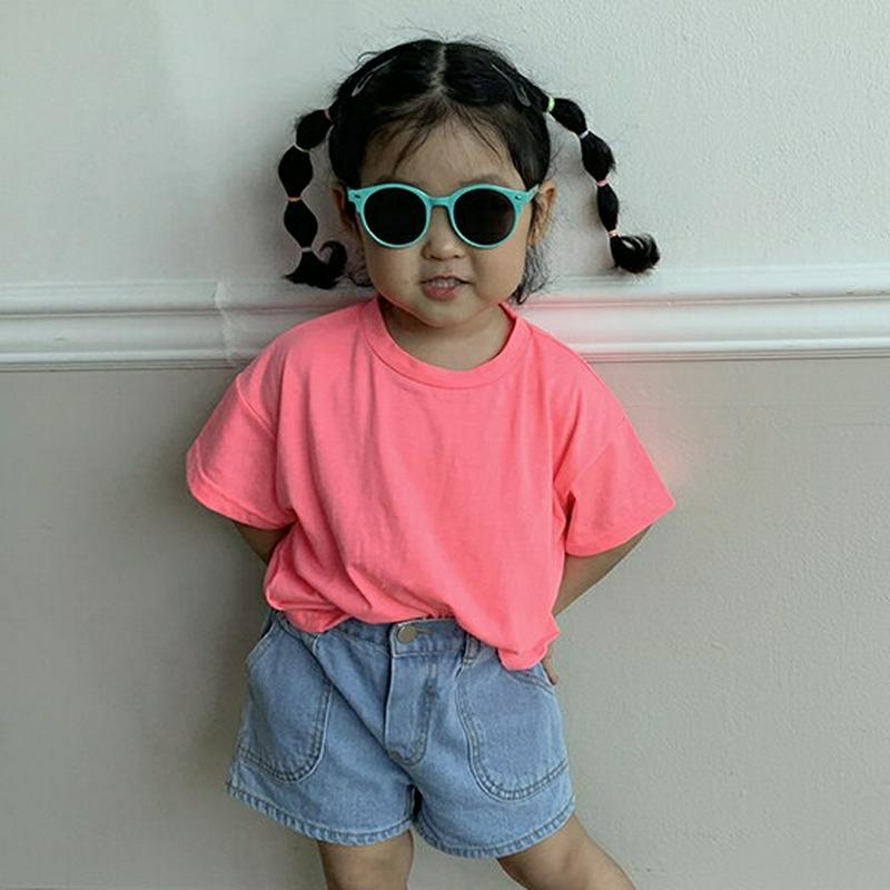 【新作10%OFF】ラウンドネックボクシーTシャツ u02970 キッズ 【3~8才】【tops】【韓国 ファッション トップス
