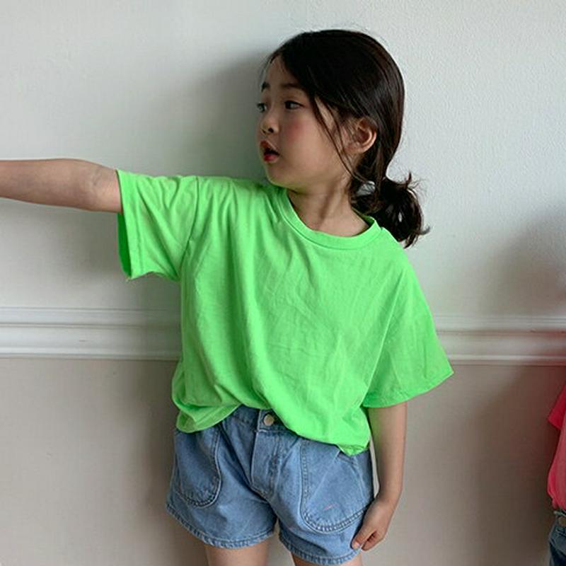 【新作10%OFF】ラウンドネックボクシーTシャツ u02970 キッズ 【3~8才】【tops】【韓国 ファッション トップス