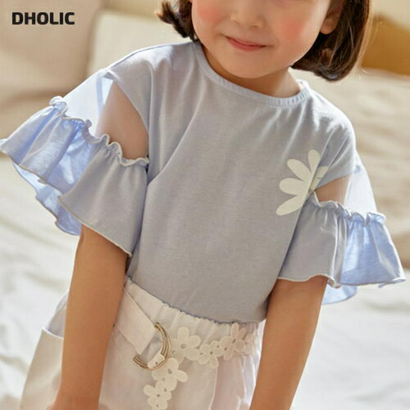 【新作10%OFF】シースルパネルスリーブTシャツ u02891 キッズ 【3~8才】【tops】【韓国 ファッション トップス
