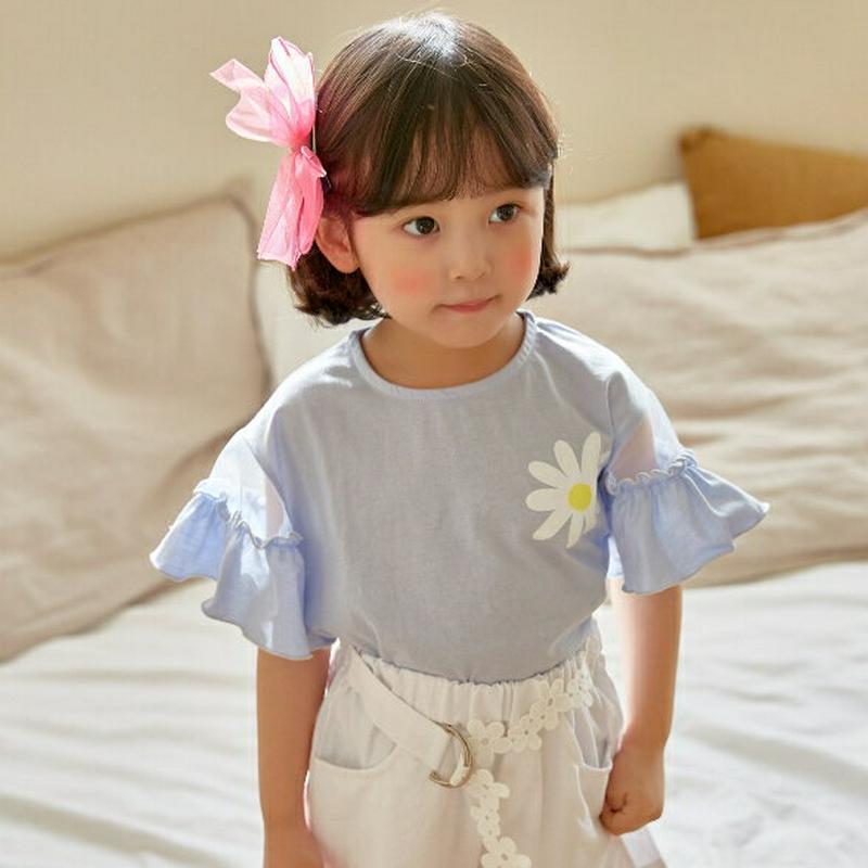 【新作10%OFF】シースルパネルスリーブTシャツ u02891 キッズ 【3~8才】【tops】【韓国 ファッション トップス
