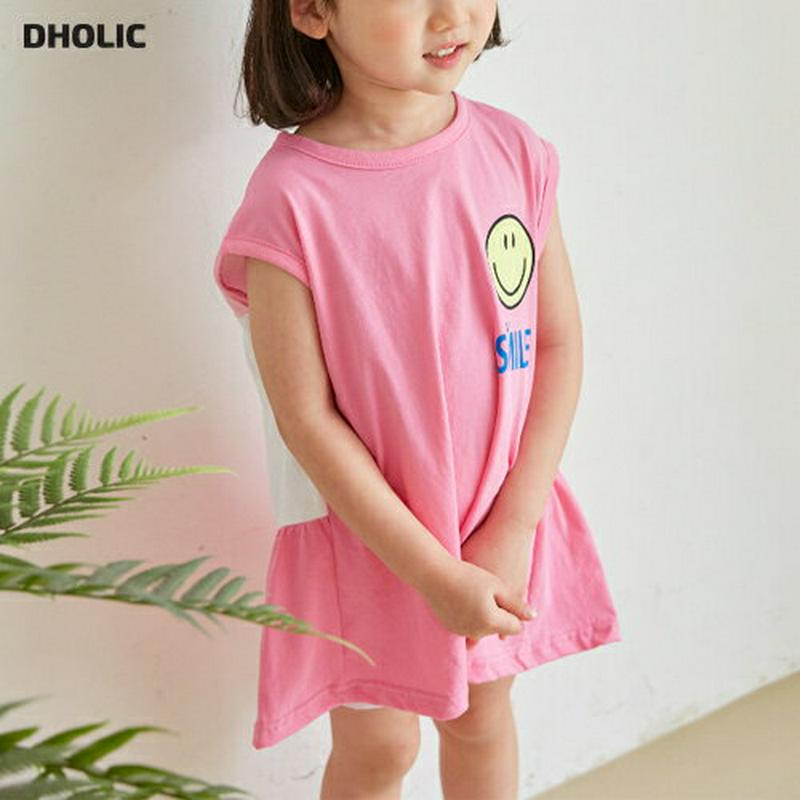 【新作10%OFF】バック配色スマイルワンピース u02924 キッズ 【3~8才】【ops】【韓国 ファッション ワンピース 