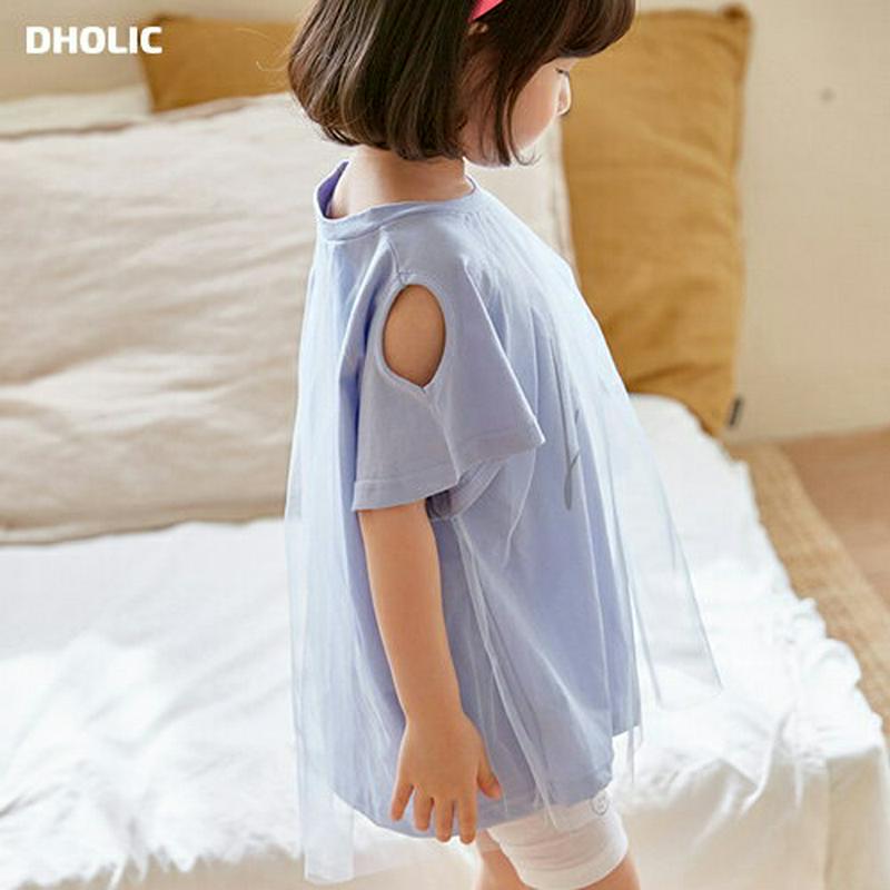 【新作10%OFF】チュールポイント英字Tシャツ u02908 キッズ 【3~8才】【tops】【韓国 ファッション トップス 