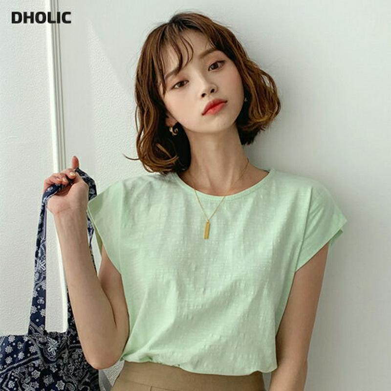 【新作10%OFF】ラウンドショートスリーブTシャツ・全3色・b55805 レディース【tops】【トップス Tシャツ ショート