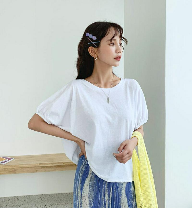【新作10%OFF】2WAYパフスリーブTシャツ・全2色・t55806 レディース【tops】【トップス Tシャツ 半袖 ハーフ