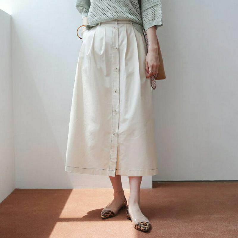 【新作10%OFF】ステッチボタンスカート・全2色・t62556 レディース【sk】【スカート ロング ロングスカート ステッチ