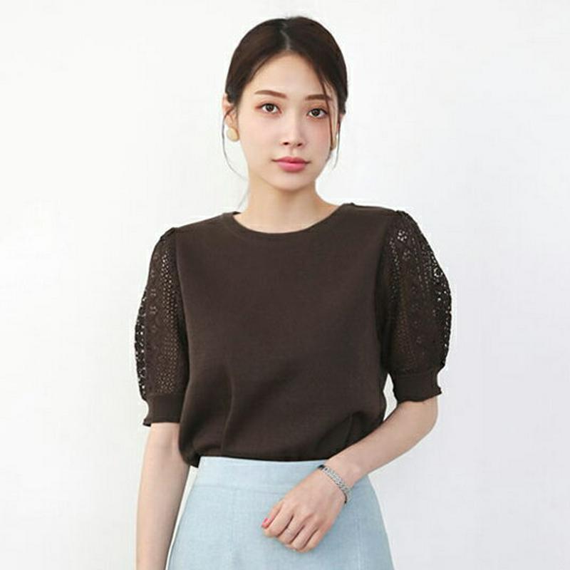 【新作10%OFF】スリーブレースニット・全4色・b62540 レディース【tops】【トップス ニット ニットトップス 半袖 