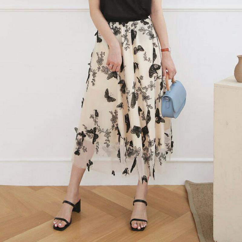 【新作10%OFF】バタフライチュールスカート・全3色・b62558 レディース【sk】【スカート ロング ロングスカート バタ