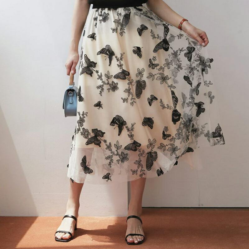 【新作10%OFF】バタフライチュールスカート・全3色・b62558 レディース【sk】【スカート ロング ロングスカート バタ