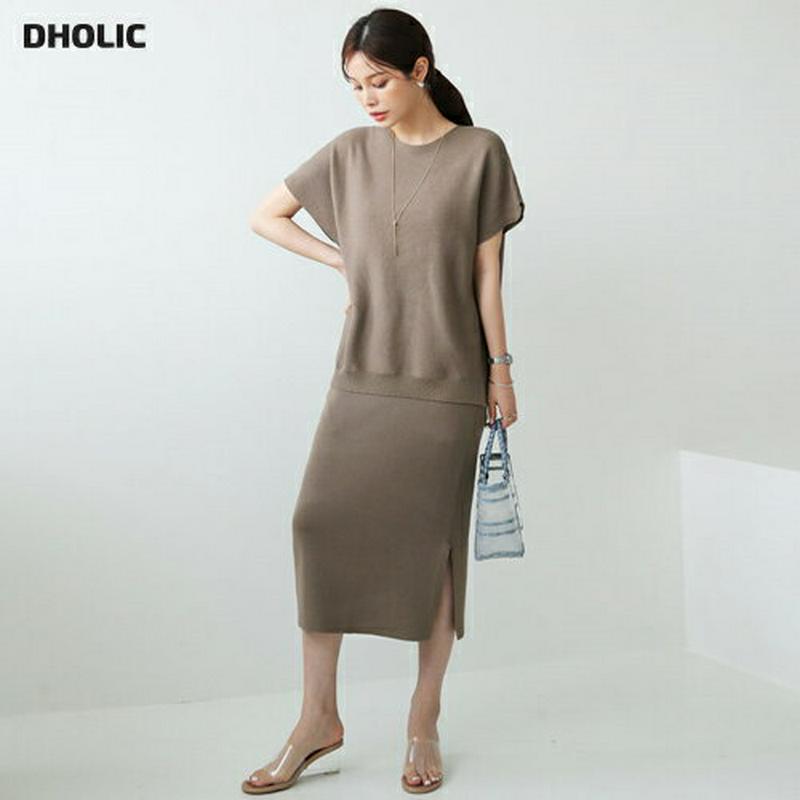 【只今10%OFF】アンバランスニット&スカートSET・全4色・b62579 レディース【ops】【セットアップ setup ニ