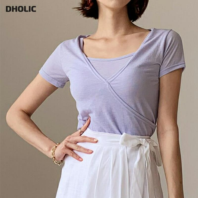 キャミ&カシュクールTシャツSET・全4色・t56239 レディース【tops】【セット set トップス キャミソール スリー