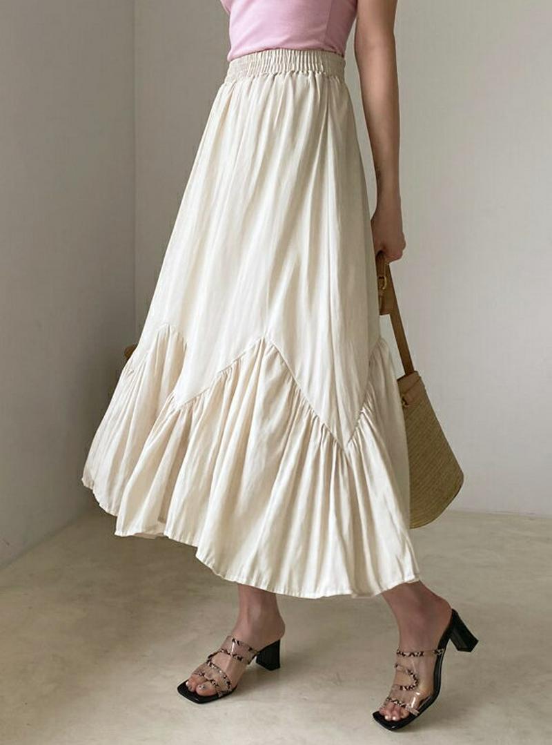 ギャザーフレアスカート・全3色・t56235 レディース【sk】【スカート ロング ロングスカート ギャザー フレア　フレアスカ