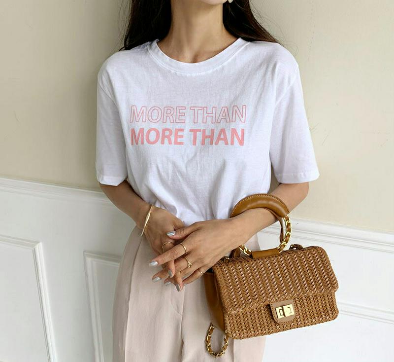 ラウンドレタリングTシャツ・全4色・t56241 レディース【tops】【トップス Tシャツ 半袖 ロゴ ロゴT レタリング カ