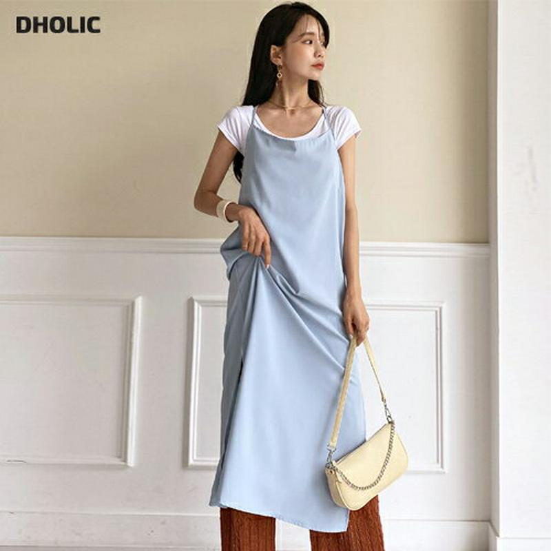 スリットキャミワンピース・全3色・t56252 レディース【ops】【ワンピース ロング ロングワンピース スリーブレス ノース