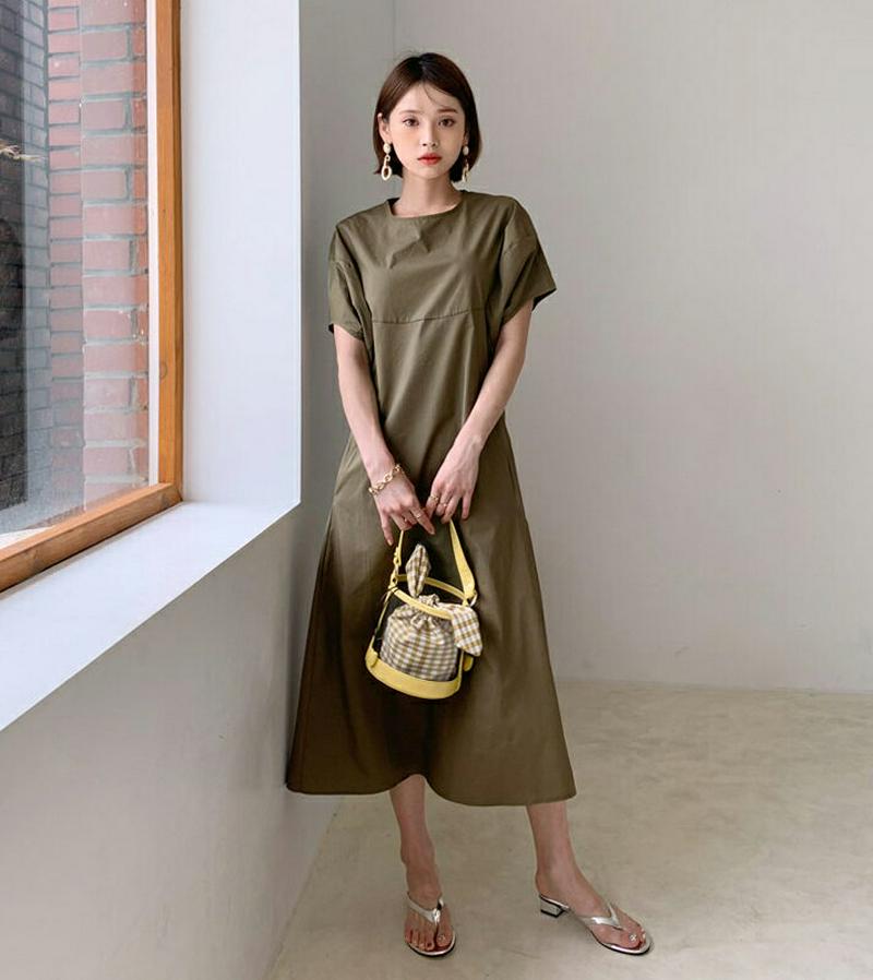 パフフレアワンピース・全2色・56259 レディース【ops】【ワンピース ロング ロングワンピース フレア フレアワンピース 