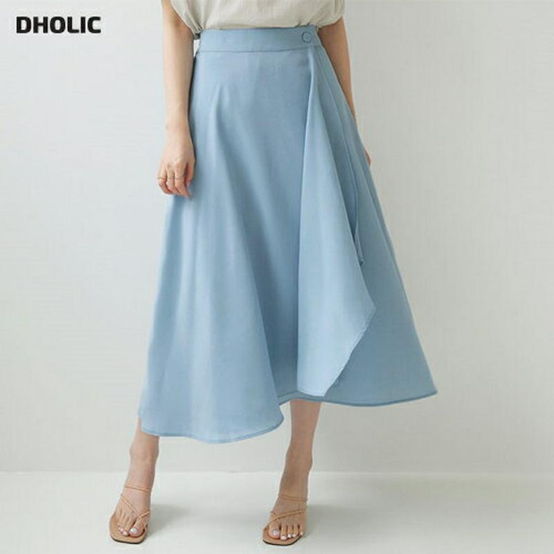 ボタンラップフレアスカート・全3色・b62584 レディース【sk】【フレア フレアスカート ロング ロングスカート ラップデザ