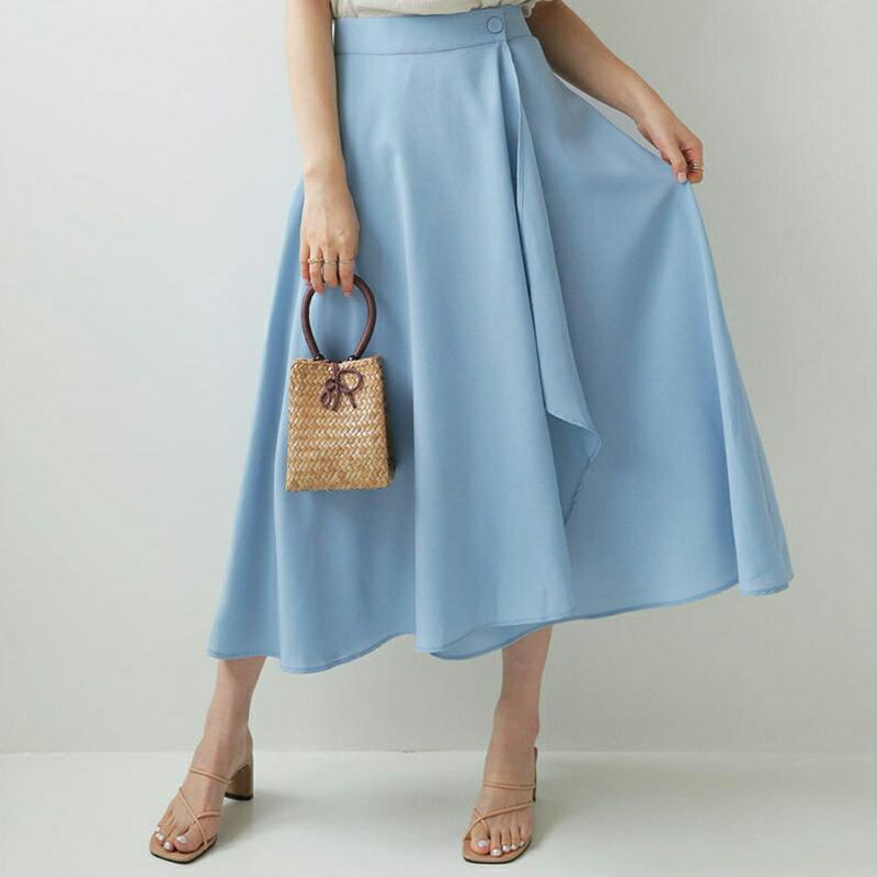 ボタンラップフレアスカート・全3色・b62584 レディース【sk】【フレア フレアスカート ロング ロングスカート ラップデザ