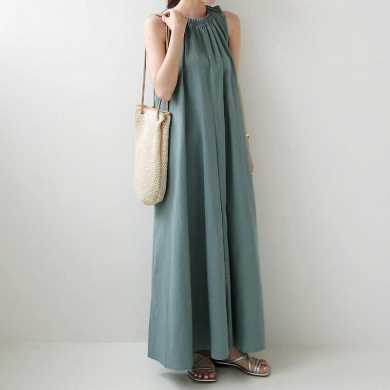≪人気商品再入荷≫アメリカンスリーブワンピース・全3色・b62571 レディース【ops】 韓国ファッション ワンピース ロングワンピース アメリカンスリーブ スリーブレス ノースリーブ 体型カバー ナチュラル ラフ リネン リゾート 春 夏 ハイホリHIHOLLI