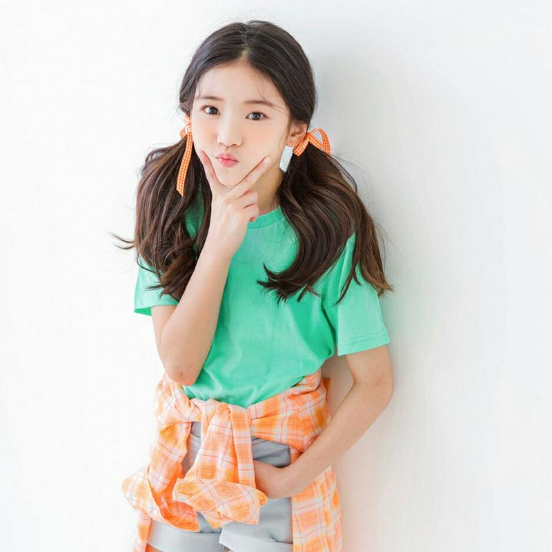 半袖カラフルTシャツ p002490 キッズ 【3~8才】【tops】【韓国 ファッション トップス Tシャツ カットソー 半袖