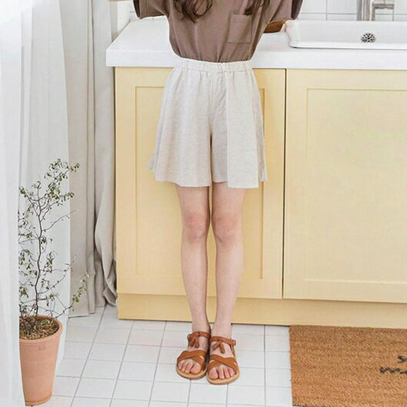 リネン混ショートフレアパンツ p002511 キッズ 【3~8才】【tops】【韓国 ファッション トップス Tシャツ カットソ