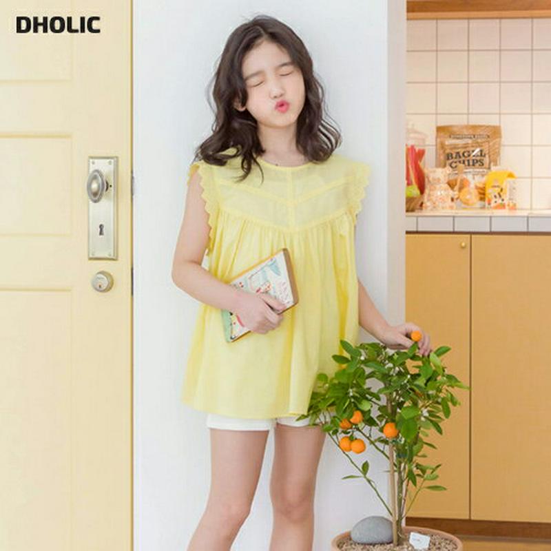 パンチングレーススリーブレス p002513 キッズ 【3~8才】【tops】【韓国 ファッション トップス スリーブレス ノー