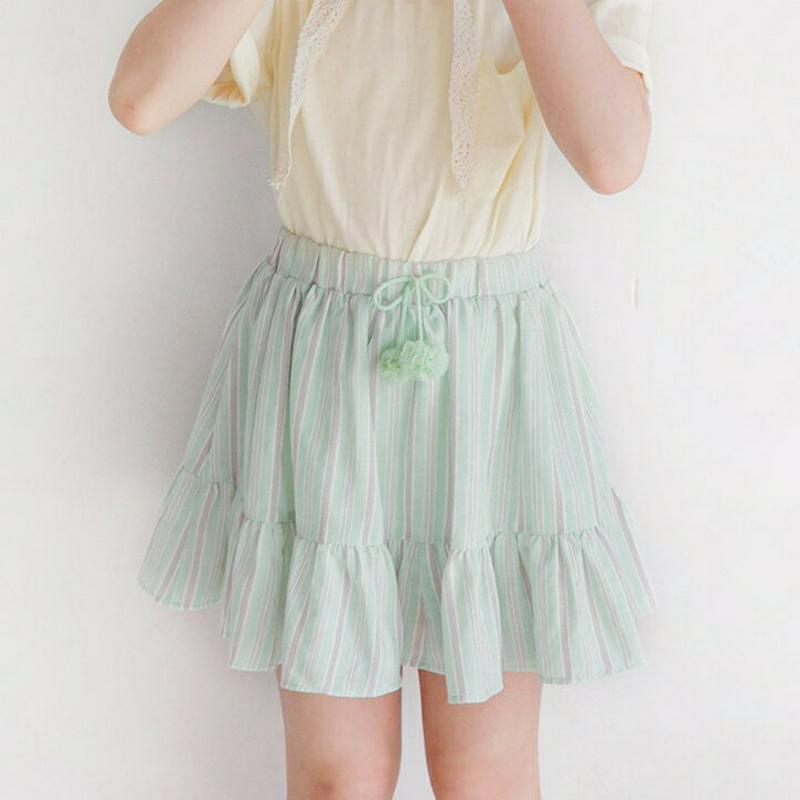 ポンポンストラップパターンスカートパンツ p002495 キッズ 【3~8才】【pt】【韓国 ファッション ボトムス パンツ レ