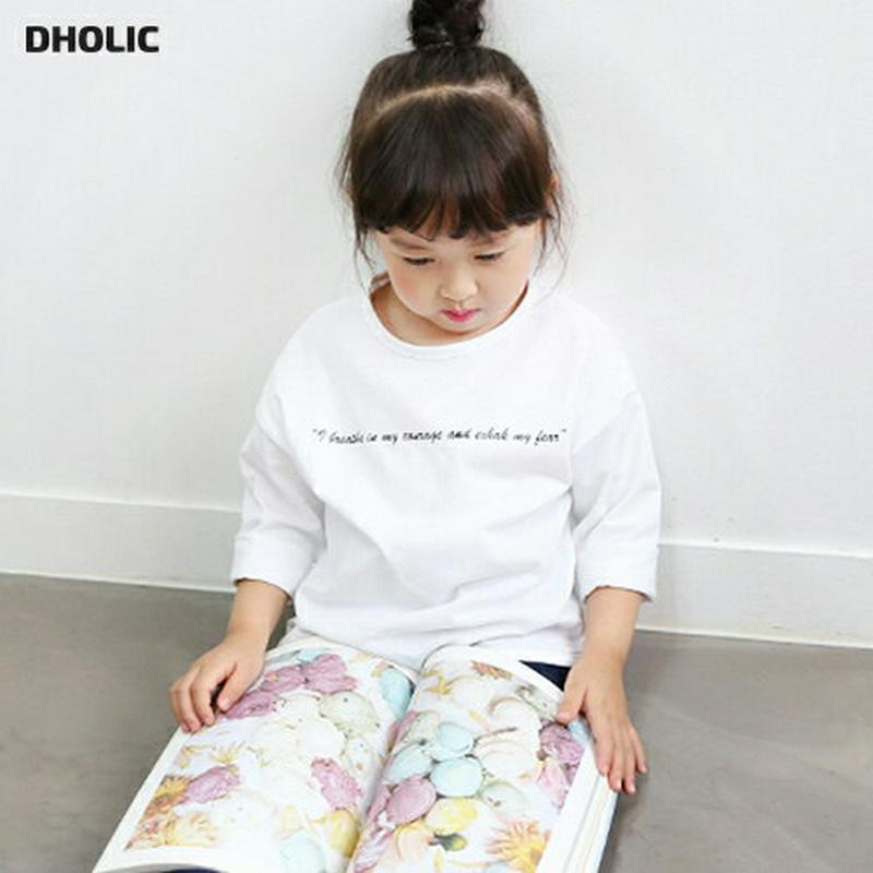 英字レタリングTシャツ p002592 キッズ 【3~8才】【tops】【韓国 ファッション トップス Tシャツ カットソー 長