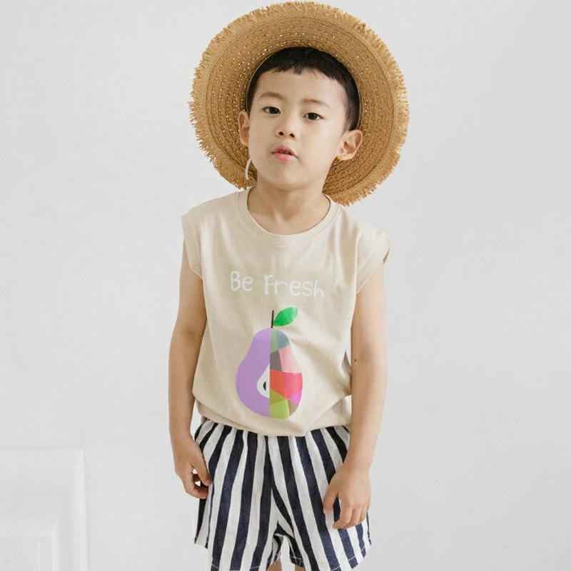 FRESHショートスリーブTシャツ p002565 キッズ 【3~8才】【tops】【韓国 ファッション トップス Tシャツ カットソー ノースリーブ スリーブレス ラウンドネック ショートスリーブ ロゴ 子供 子供服 小学生 ジュニア 夏】【KIDS】