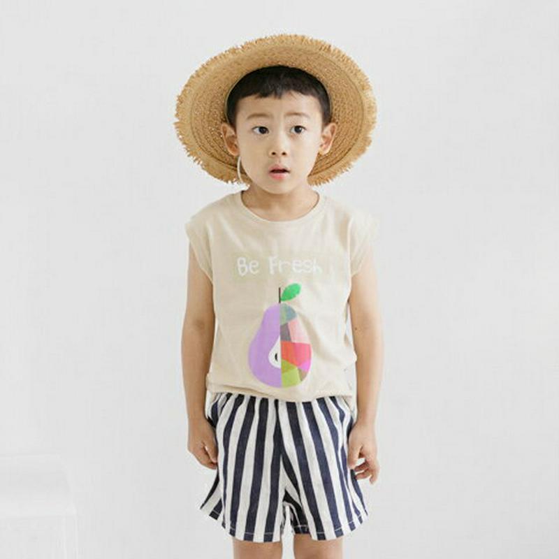 FRESHショートスリーブTシャツ p002565 キッズ 【3~8才】【tops】【韓国 ファッション トップス Tシャツ カットソー ノースリーブ スリーブレス ラウンドネック ショートスリーブ ロゴ 子供 子供服 小学生 ジュニア 夏】【KIDS】