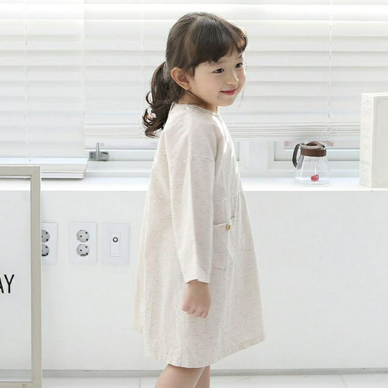 カラーミックスポケットワンピース p002658 キッズ 【3~8才】【ops】【韓国 ファッション ワンピース ミディ丈 ミドル 膝丈 長袖 ラウンドネック 無地 フレア Aライン 女の子 子供 子供服 小学生 ジュニア 春 秋】【KIDS】