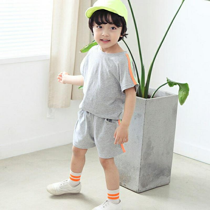 ダブルカラーライン上下SET・p002420 キッズ【0~2才】【set】【セットアップ setup セット トップス Tシャツ 半袖 ハーフパンツ ズボン ラフ カジュアル 女の子 男の子 春 夏 子供 こども 子供服 こども服】【KIDS】