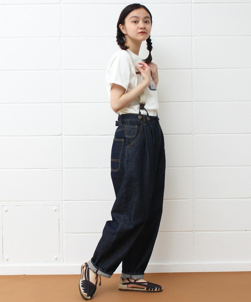 〇mat デニムタック テーパードパンツ（mat quotidien）