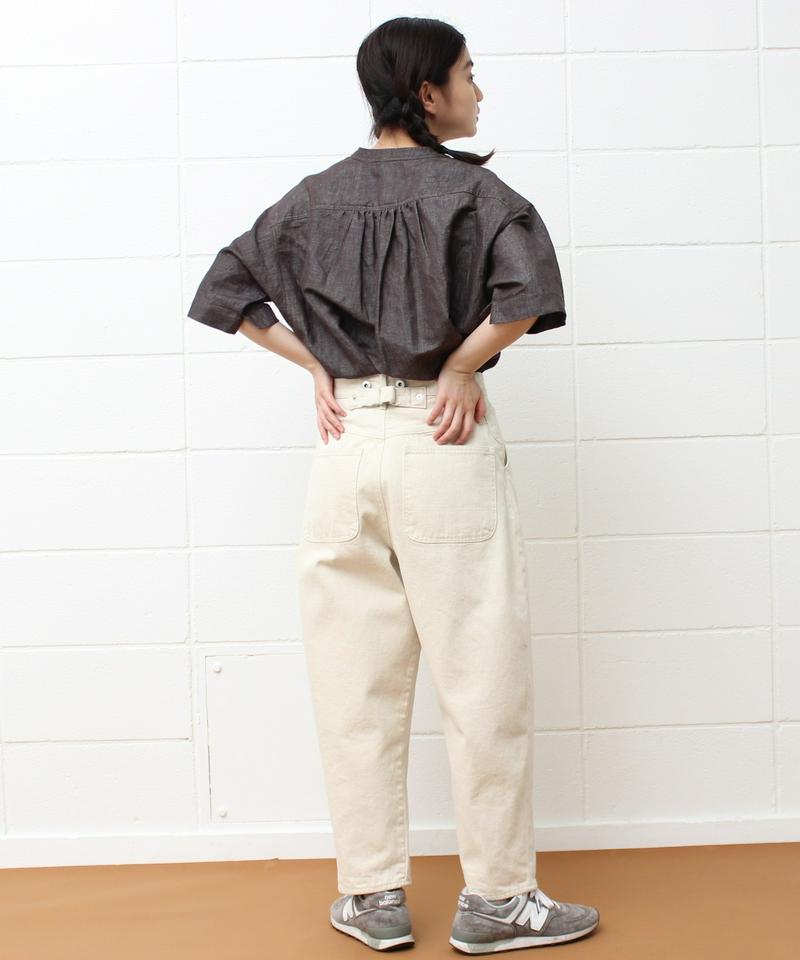 〇mat デニムタック テーパードパンツ（mat quotidien）