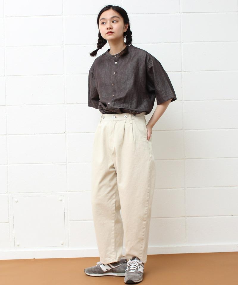 〇mat デニムタック テーパードパンツ（mat quotidien）