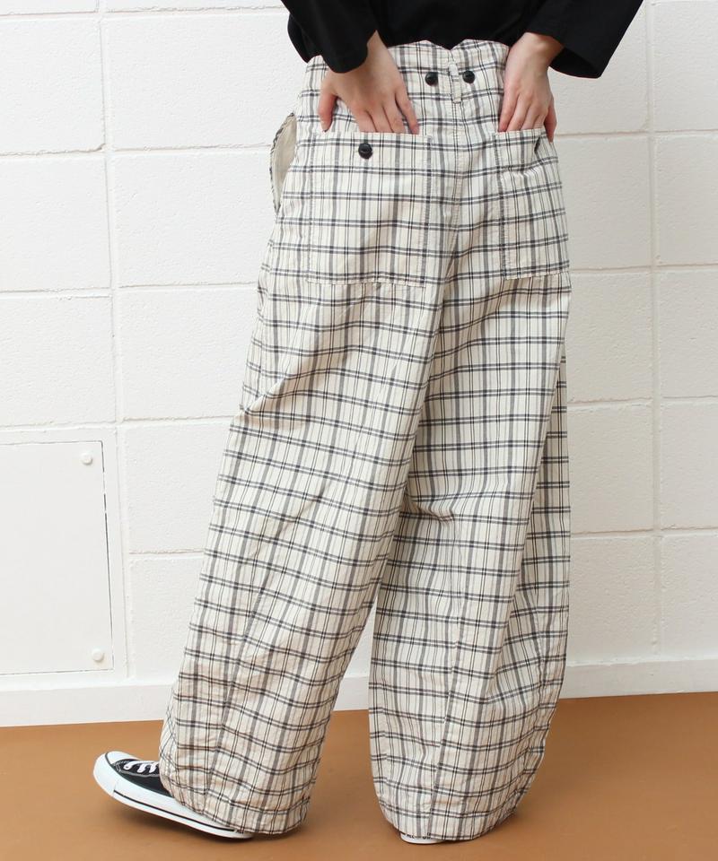 〇mat workパンツ (チェック）（mat quotidien）