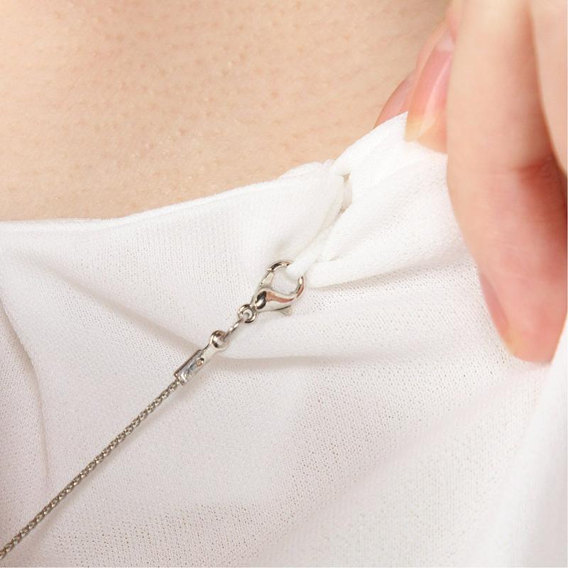夏の通勤着に☆タック使いネックレス付きカットソープルオーバー【Ｍ～５Ｌ】