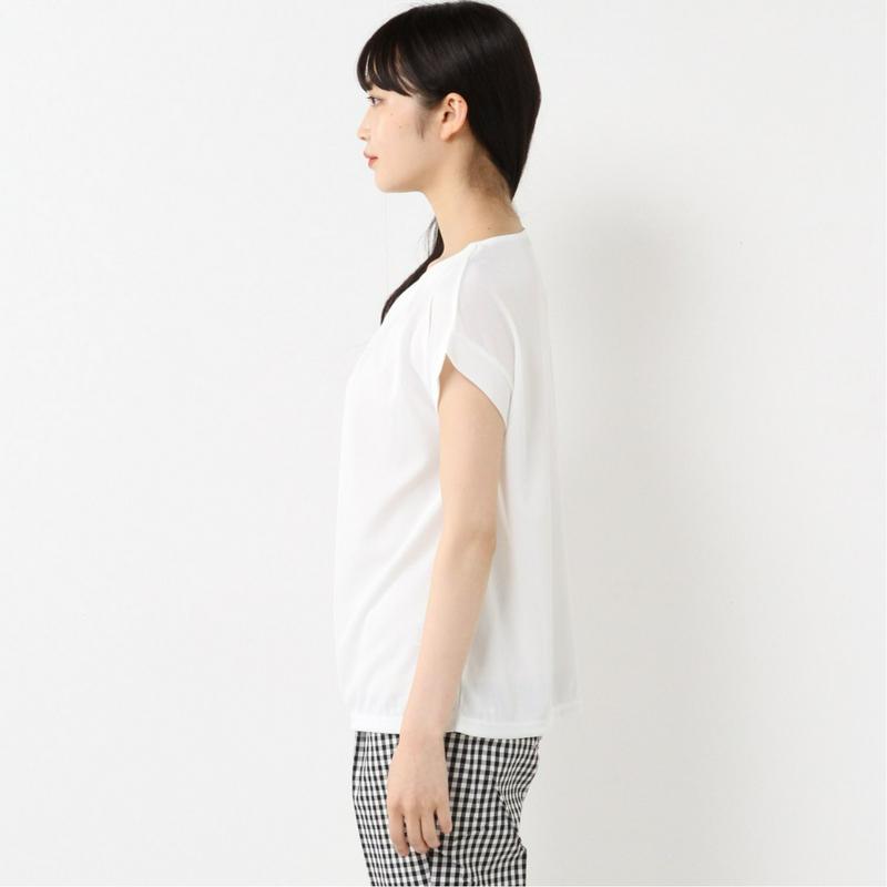 夏の通勤着に☆タック使いネックレス付きカットソープルオーバー【Ｍ～５Ｌ】