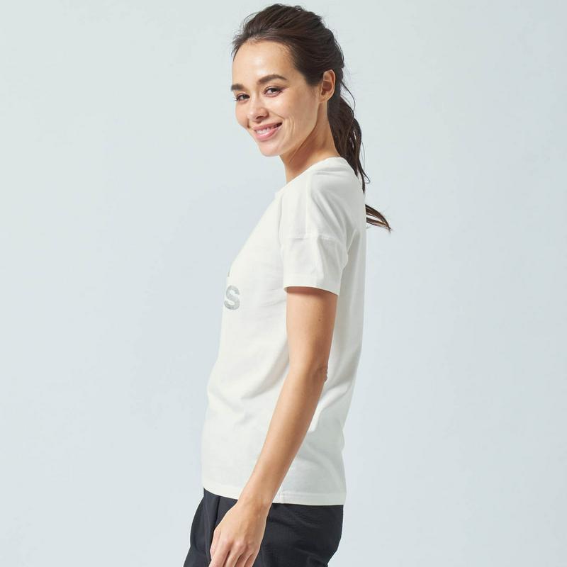 シャイニーロゴでこなれ見せ◎綿１００％ホイルＴシャツ（アディダス/adidas）