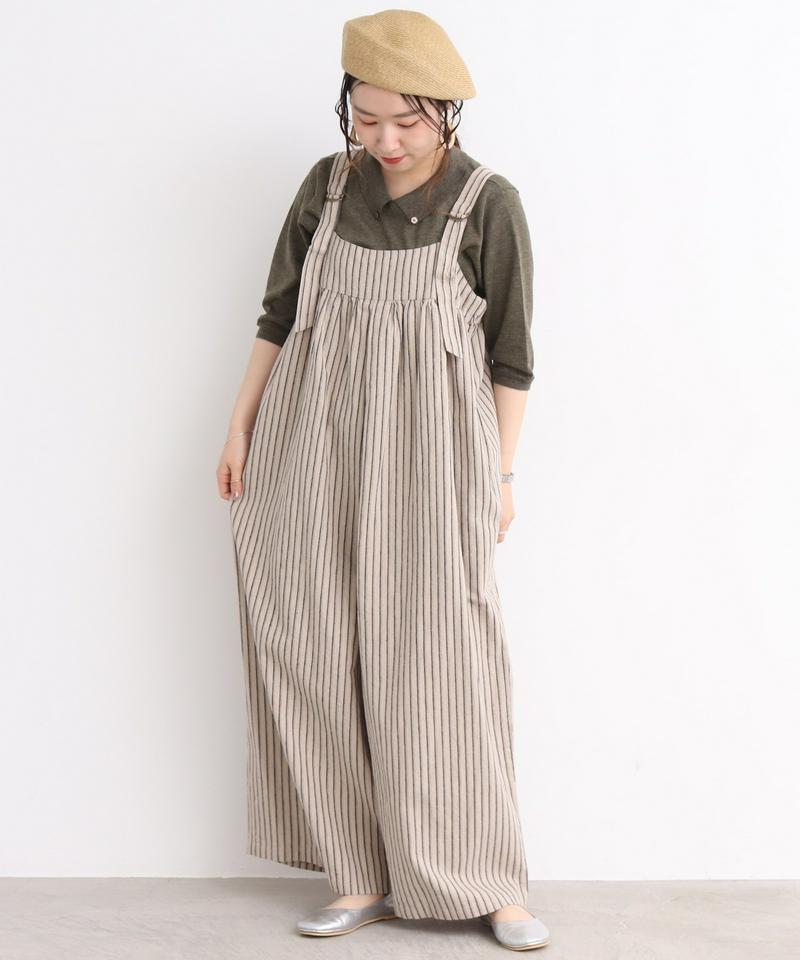 mat 綿麻先染め ゆったりサロペット（mat quotidien）