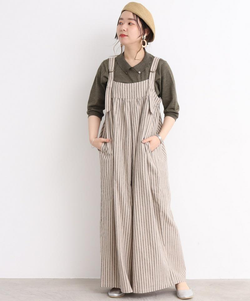 mat 綿麻先染め ゆったりサロペット（mat quotidien）