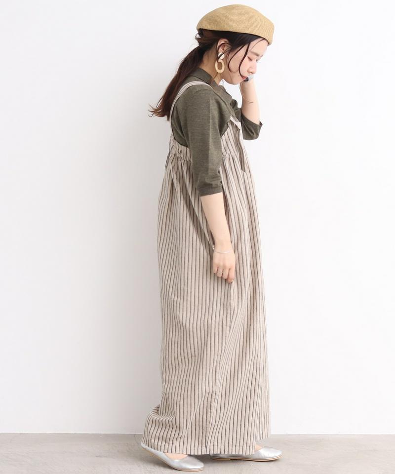 mat 綿麻先染め ゆったりサロペット（mat quotidien）