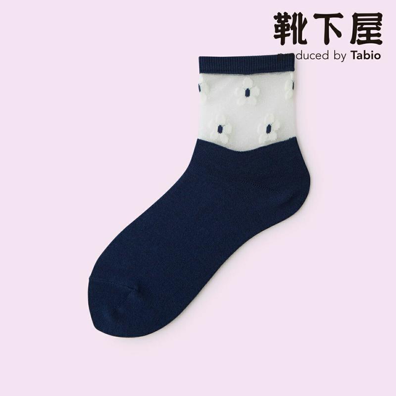 【全品送料無料★〜5/16 09:59迄】【クーポンで3足1,100円】【Mighty Soxer】 チュール花柄切替ショートソックス / 靴下屋 3pairs 靴下 タビオ マイティソクサー くつ下 ショート レディース 日本製