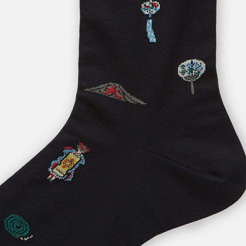 【あす楽】【Tabio MEN】 メンズ 夏の京都柄 レギュラー丈 / 靴下屋 靴下 タビオ くつ下 クルー メンズ 日本製